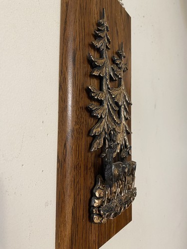 VTG COPPER LOOK 3D ELK ON WOOD COMPOSITE CABIN SPORTS CAMP MAN CAVE LIBRARY DEN - Picture 9 of 14