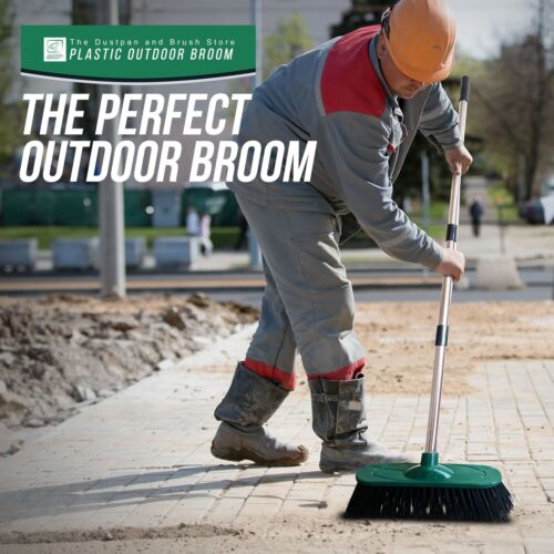 Yard Broom Outdoor Heavy Duty 10” Synthetic Hard Bristle Brush Head - Picture 7 of 7