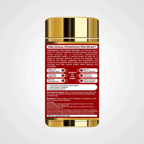 Vitaminnica Vita Shred Extreme quemador de grasa - Suprime el apetito 60 cápsulas - Imagen 2 de 8