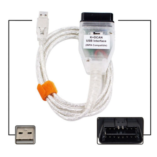 Interface Diagnostic Cable with Switch OBDII Code Reader K+DCAN USB For BMW