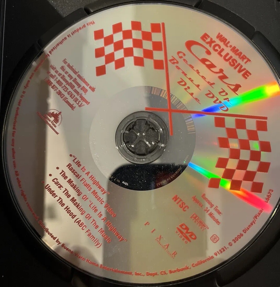 Disney's Cars Geared-up Bonus Disc (2006, Walmart Exclusive) DVD ...