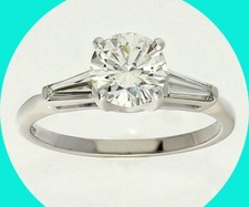 GIA Certified 1.08CT Diamond Engagement Ring Platinum VS2 Round Brilliant 6.25