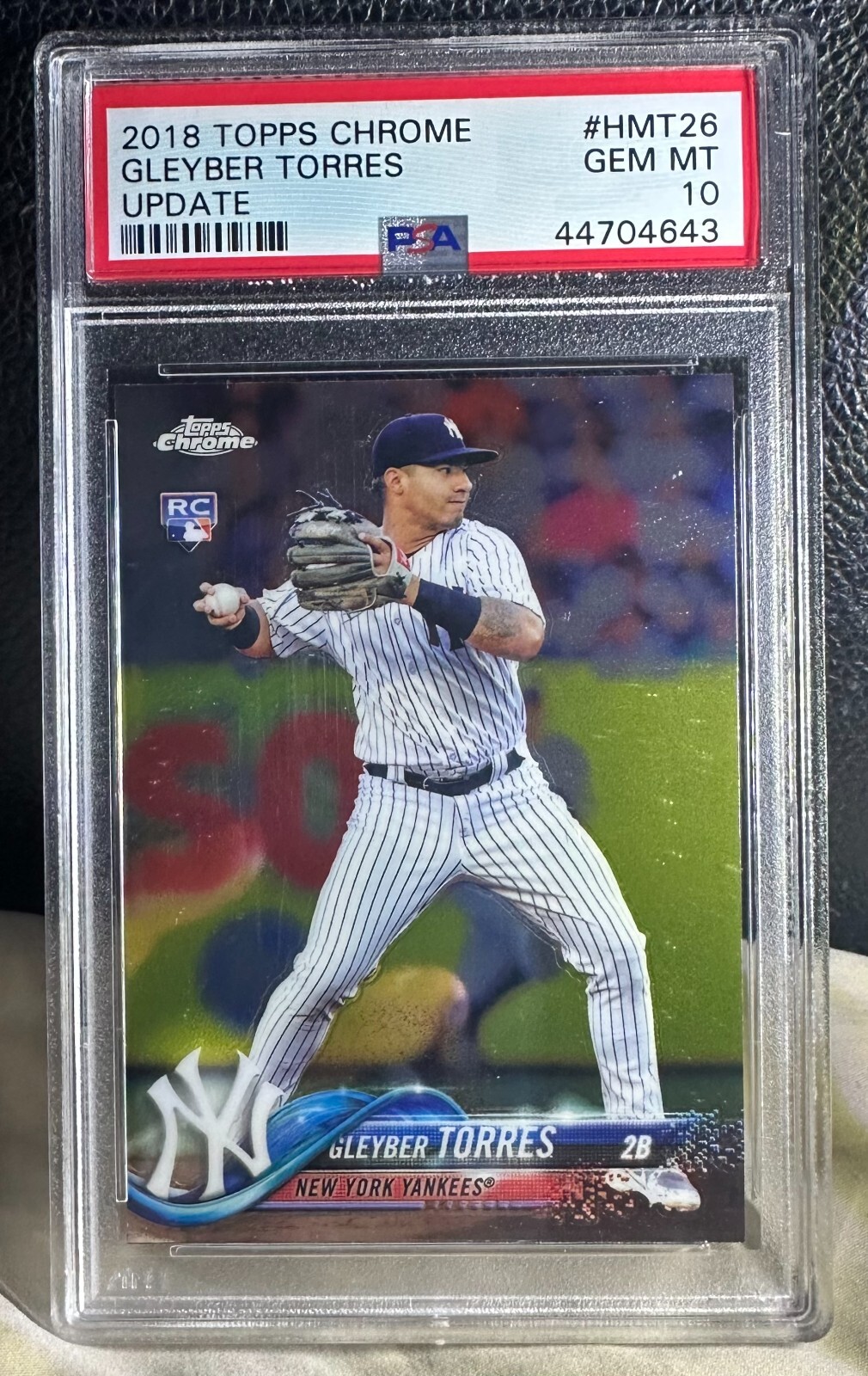 2018 TOPPS CHROME UPDATE - GLEYBER TORRES - #HMT26 - RC ROOKIE PSA 10 GEM MINT !