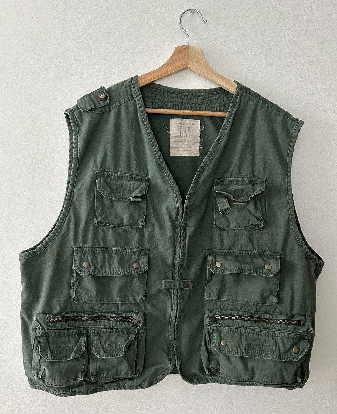 Vintage Gap Fishing Utility Vest Green XL | eBay