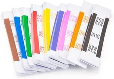 360 Self-Sealing Currency Straps for Bill Wrappers Assorted Colors Money Bands