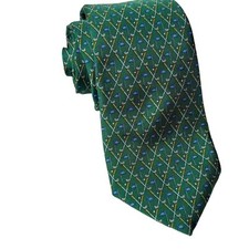 Brooks Brothers Country Club Silk Tie Green Golf Club Golf Flag Print Business