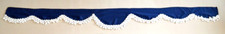 Blue Front Window Curtain Plush Velvet White Tassels for Trucks