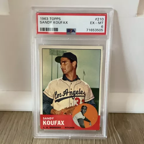 1963 Topps Sandy Koufax Graded PSA 6  # 210 Centered