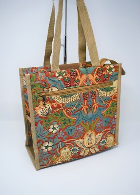 Tapestry Bag w/Zipper on Top & Inside/Outside Pockets and Water Bottle Holder