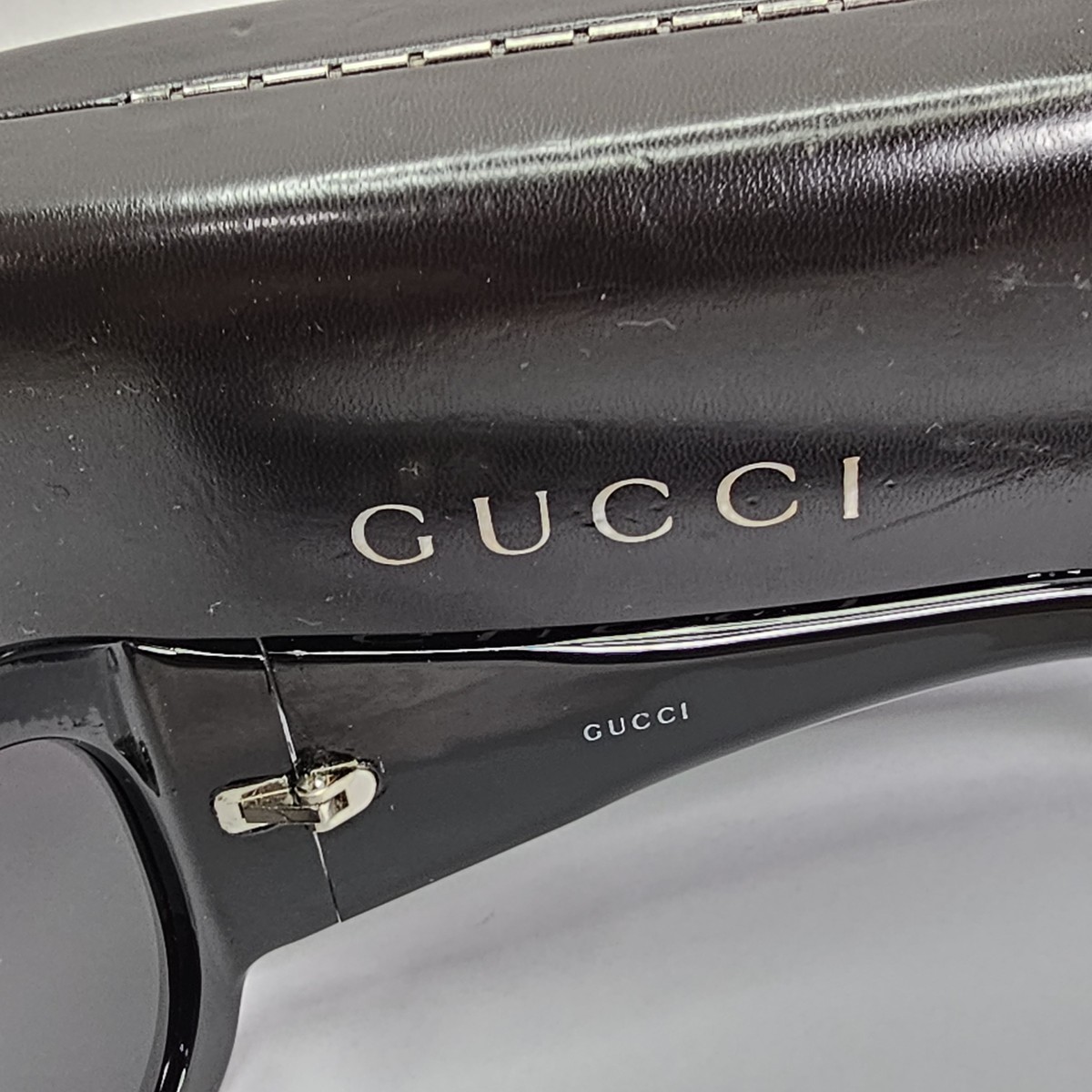 Gucci Sunglasses 2007 Vintag Black Silver Square Glossy GG 2966/S