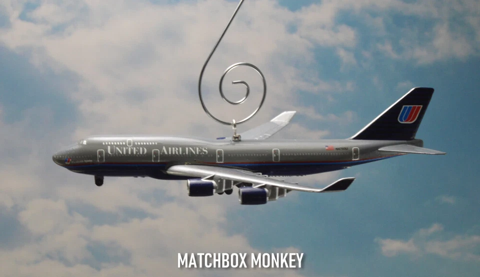 Vintage United Airlines Livery Boeing 747 Christmas Ornament Airplane Plane Jet - Image 3 of 4