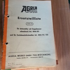 Original Ersatzteilliste Agria 008/8 für Doppelmessermähwerk Seitenmäher