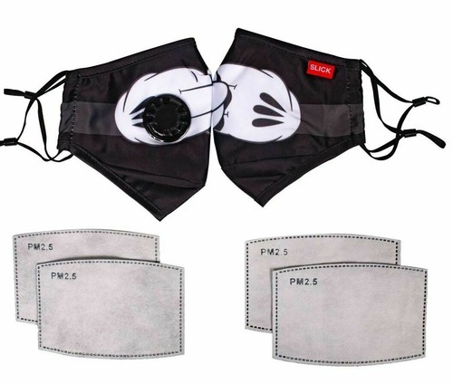 OG SLICK Washable Cotton Face Mask with Valve and filter-Black - Bild 1 von 3