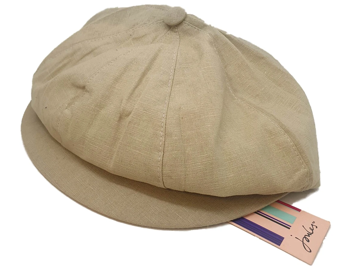 NEW EX JOULES LINEN MIX 8 PANEL BAKER BOY HAT CAP PEAK NEWSBOY