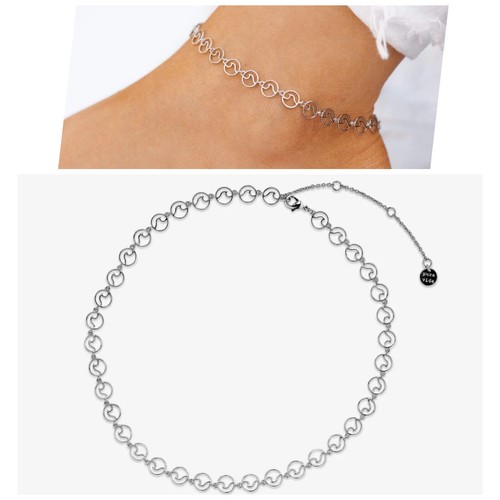 PURA VIDA MINI WAVE CHAIN ANKLET, Silver, 9” W/ 1” Ext., New With Tags!