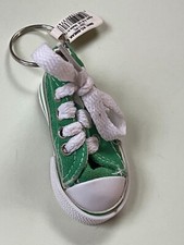 Green White Canvas High Top Tennis Shoe Key Chain Backpack Decoration - 1 and