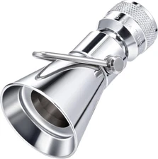 Enhon 2 Setting Pivoting Single Spray Shower Head with Shut off Valve, Replaceme