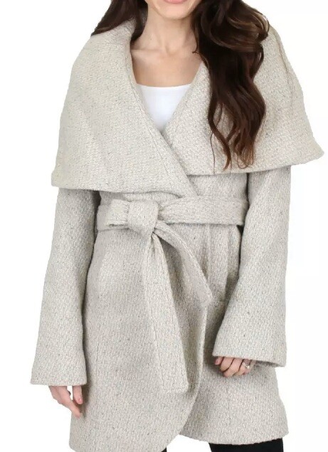 taupe wrap coat
