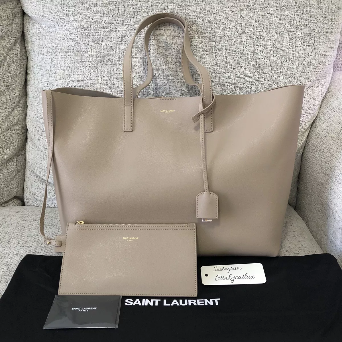 Saint Laurent Black Leather E/W Shopping Tote Saint Laurent Paris