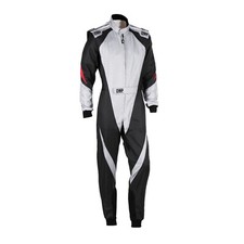 OMP KS-3X Karting Suit Overalls Racesuit FIA 8877-2022 Spec Black Gray Kart