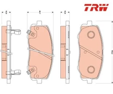 Brake pad set, disc brake Cotec TRW GDB3510 for Hyundai