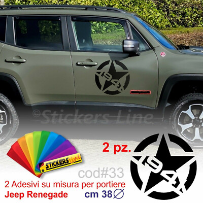 Adesivo STELLA US ARMY Per Jeep Renegade Cm 35 Stella Militare 4X4