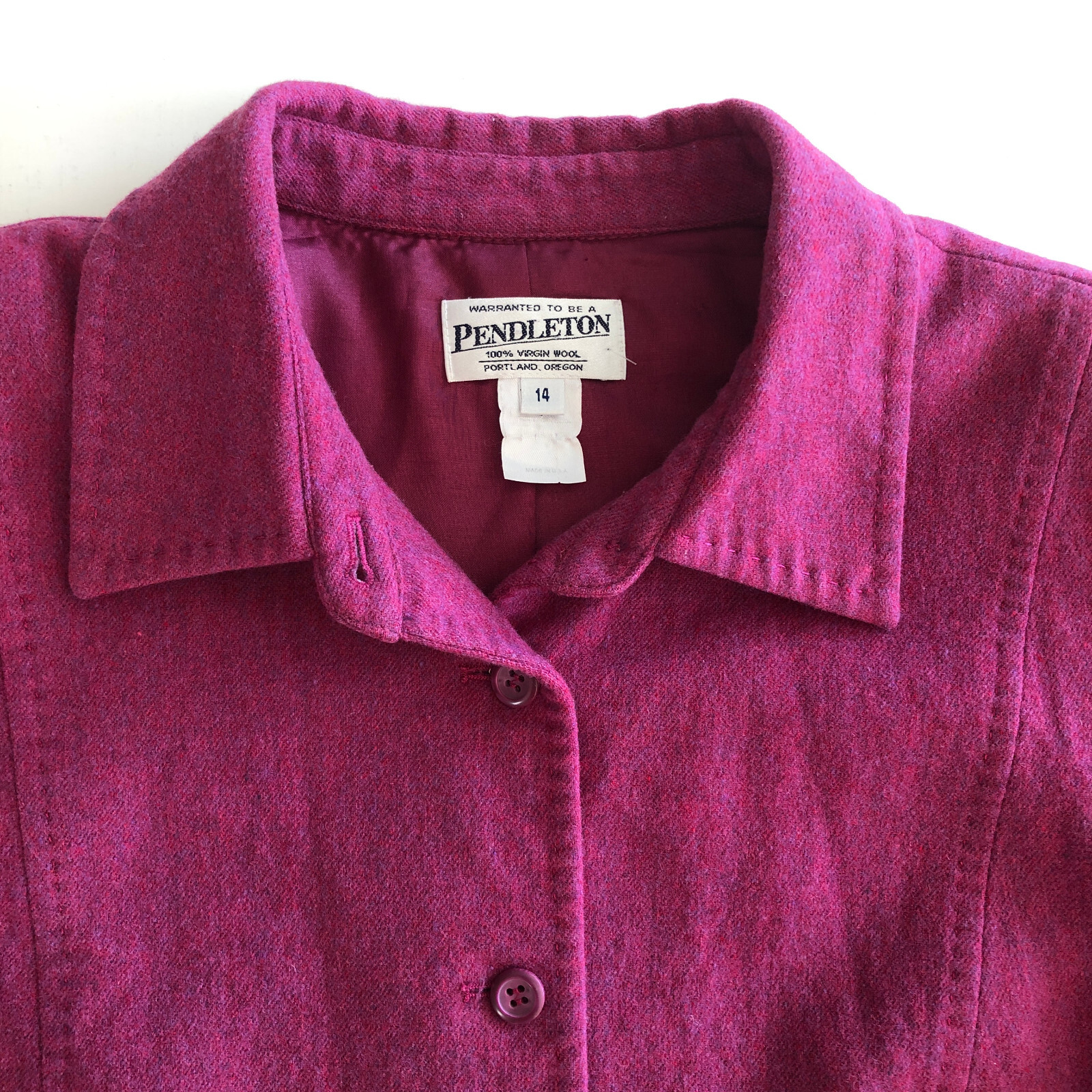 Vintage Pendleton Wool Pink Collared Buttoned Cro… - image 3