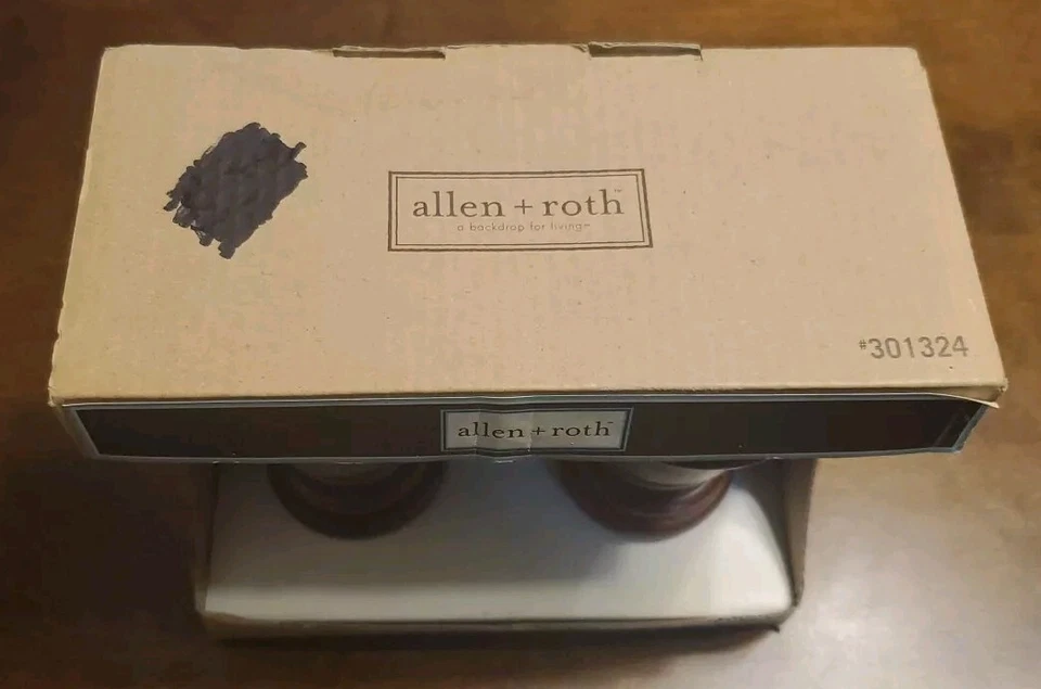 Allen Roth 木质尖头套装 2 桃花心木 301324 适合 1-3/8 或 1-3/4 杆 — 第 3/4 张图片