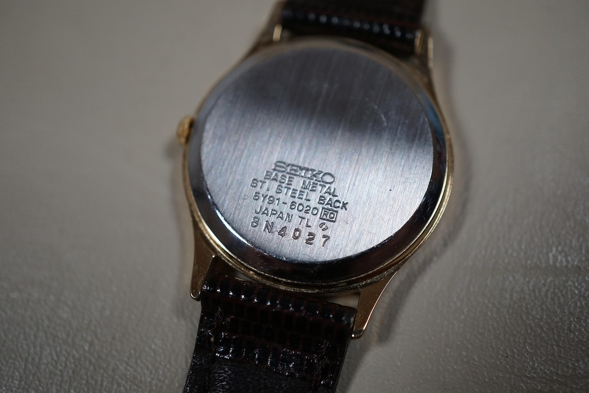 Seiko 5Y91-6020 Gold Tone Champagne Dial Ladies Watch | eBay
