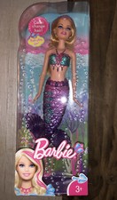 Barbie Mermaid w/Color Change Hair Doll 2013 Mattel Purple Tail NWT Blonde RARE