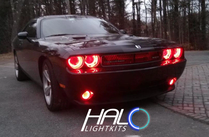 2008-2014 DODGE CHALLENGER RED PLASMA HALO HEADLIGHT RINGS KIT by ORACLE - Image 4 of 4