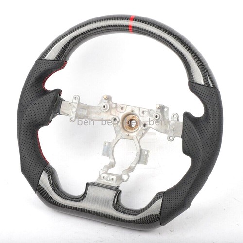 Carbon Fiber Perforated Leather Sport Steering Wheel For Nissan GTR R35 09-15 - Picture 3 of 8
