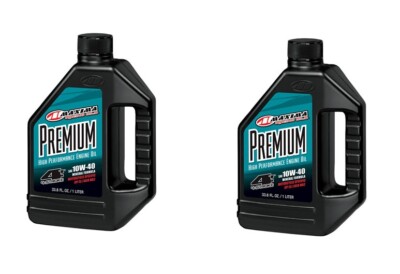 Maxima Premium 4-Stroke Oil 10W-40 1 Liter ( 2 Pack ) 10 w 40  API SL / JASO MA2