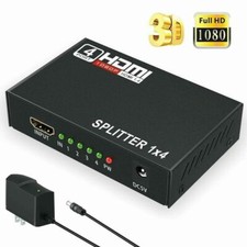 4k 4 Port HDMI Hub Multi Splitter  Amplifier For 3D HDTV 1080P 1X4 1 in 4 out