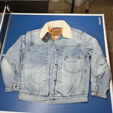 Levi's Premium Men's TYPE I Lined Trucker Jean Jacket Medium Wash M A40800001