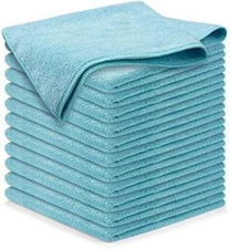 USANOOKS Microfiber Cleaning Cloth - Turq - 12Pcs - Ultra Absorbent Car Towels