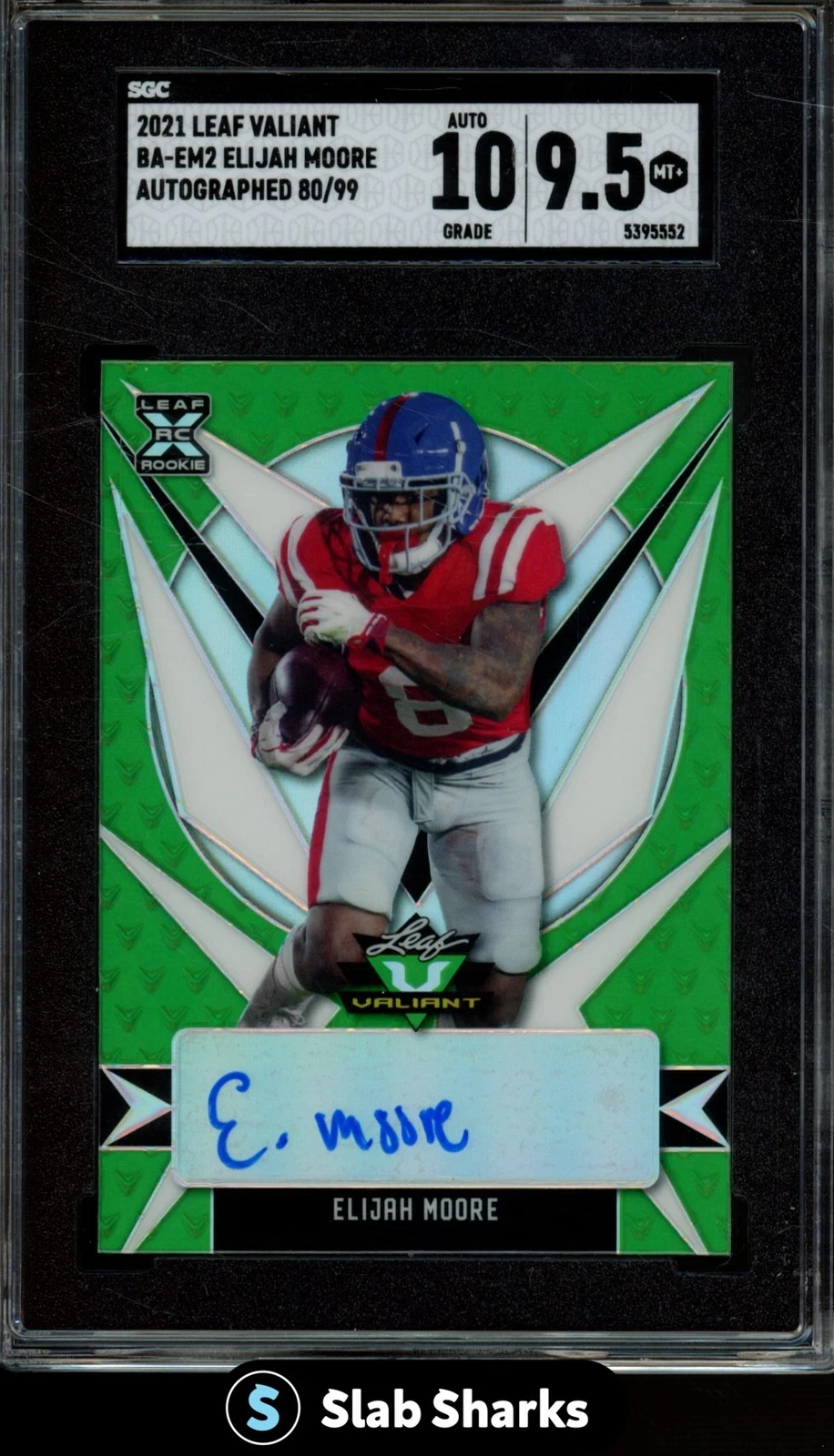 Elijah Moore Leaf Metal Draft Autographs #BAEM2 Silver Marble