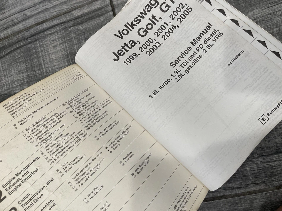 Manual de reparación Robert Bentley versión libro VW8000119 VW Volkswagen, Jetta, Golf IV Foto 3 de 4