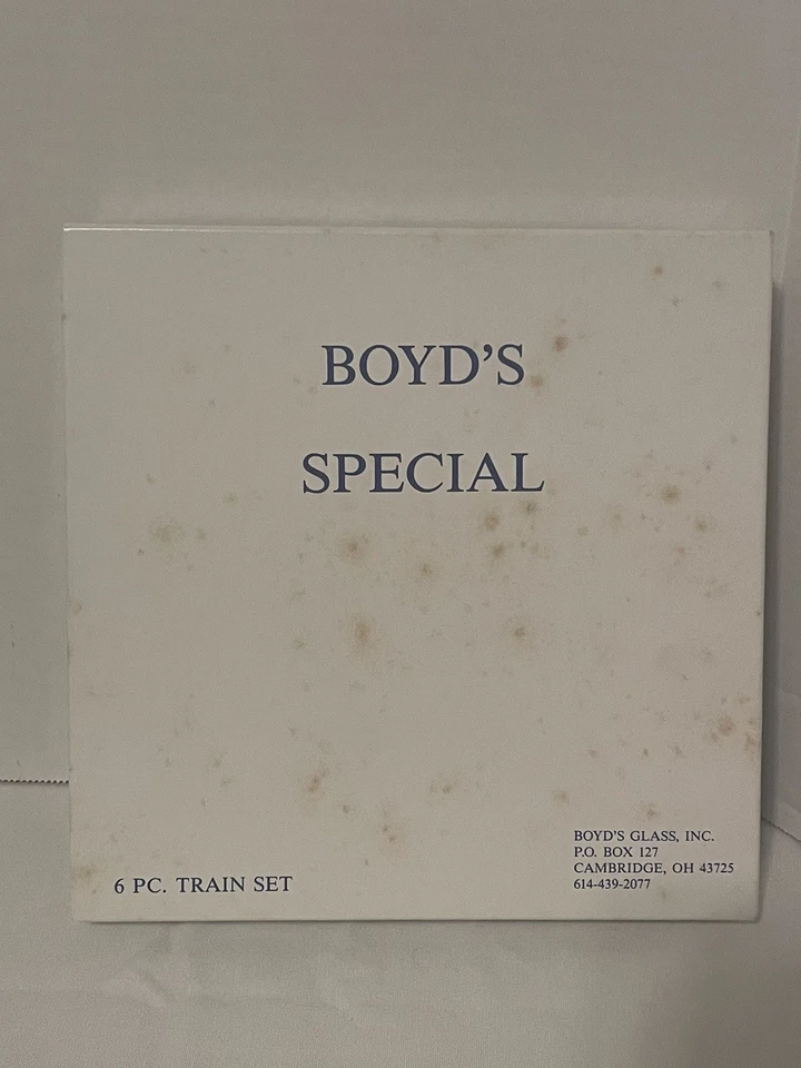 Boyd Pink Glass Train Set Special Handpainted Christmas 1996 - image 2 of 2