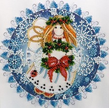 Bead Embroidery Kit "Christmas angel" Beaded Stitching Beadwork