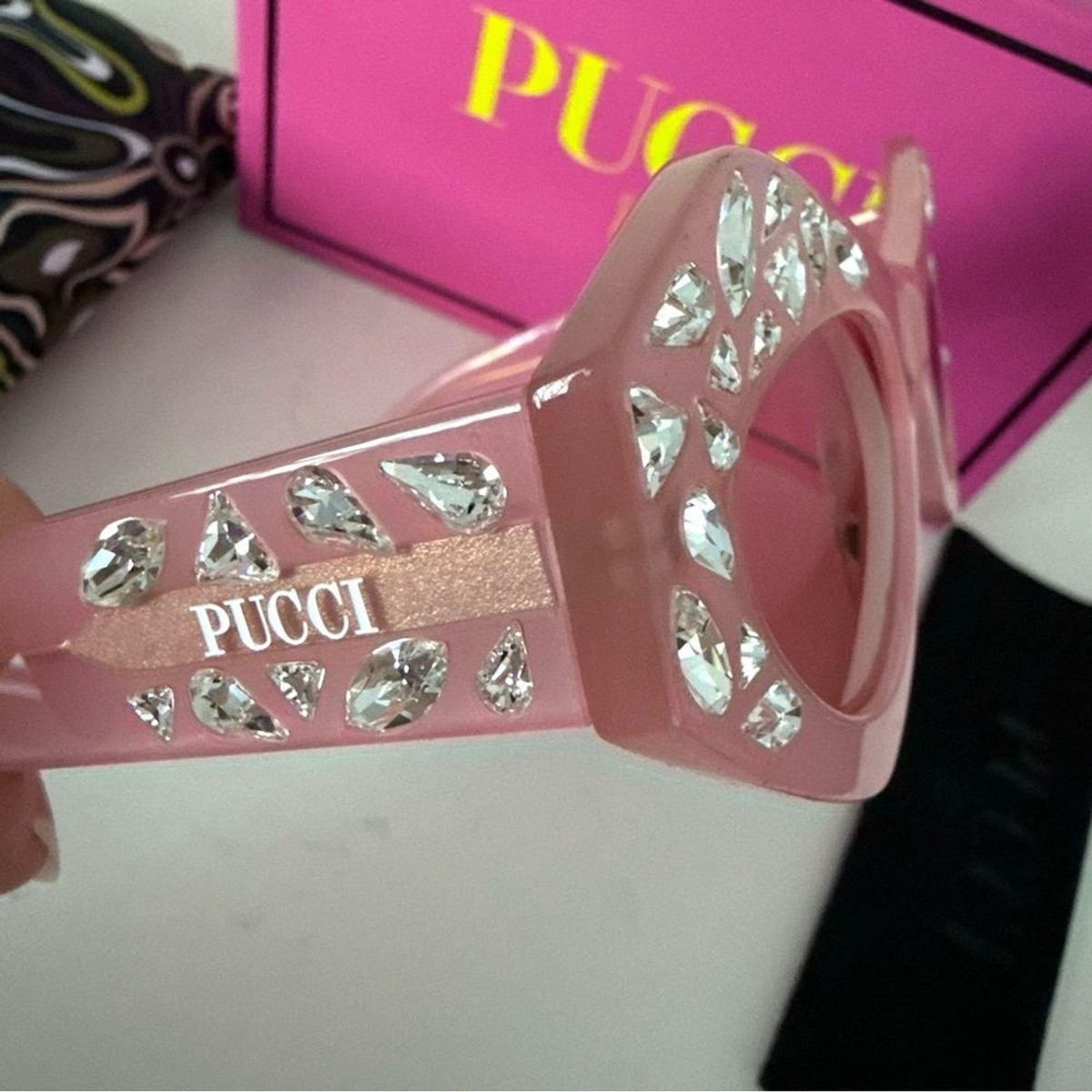 NEW Emilio PUCCI Limited Edition Pink Crystal Embellished Cat Eye