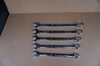 Set of 5 Wright combination wrenches 3/4, 13/16, 7/8, 15/16, 1 inch  USA