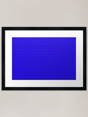 Baustein Ziegel Textur - blau gerahmtes Wandbild Poster Leinwanddruck Bild