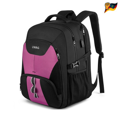 Liwag Rucksack Damen 50L 17,3 Zoll Laptopfach USB Ladeanschluss violett