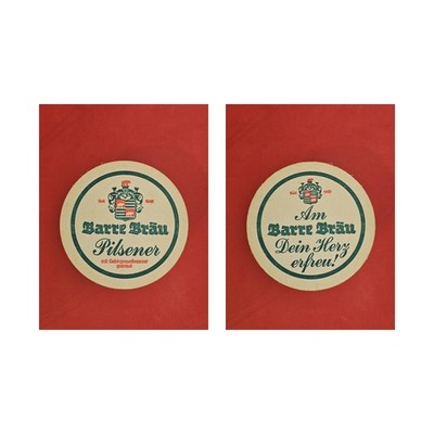 Barre Bräu Pilsener mit Gebirtsquellwasser gebraut Brauerei Bierdeckel Beermat