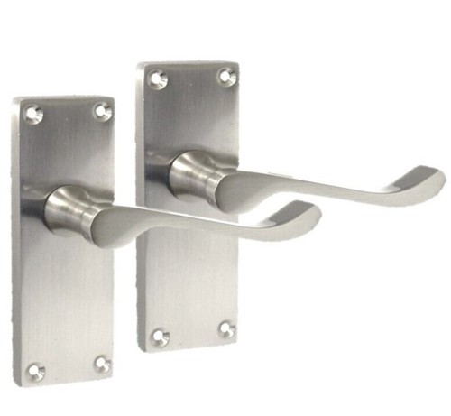Door Handles Satin Nickel Scroll Latch Modern Victorian Handles Pack of 6 Pairs - Picture 2 of 12