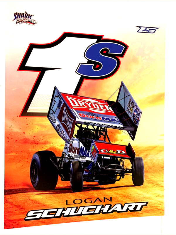 2024 SHARK RACING LOGAN SCHUCHART #1S WOO 410 SPRINT CAR DIRT POSTCARD