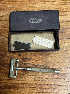 Antique Vintage 1920s Christy Advertiser Safety Razor With Original Box Shaving