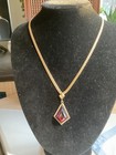 Vintage Signed WHITING & DAVIS Faceted Purple pendant Necklace  — photo 1