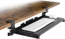 Ergonomic 24” Clamp-On Under Desk Keyboard Tray with Smooth Gliding Tracks